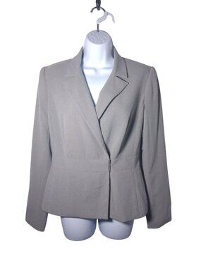 Gray Tailored Womens Blazer With Single Button Closure Notched Lapel And Back Pl